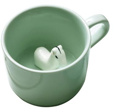 soulnioi Söt grön mugg 3D djur keramik kaffe te kopp med handtag, handgjord djurfigur 230 ml keramikkopp för kaffe, te, mjölk, present till födelsedagar/examen/alla hjärtans dag/bröllop (häst)