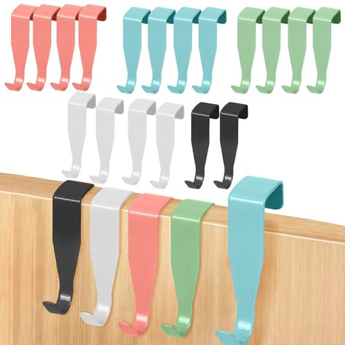 Lonimia Türhaken aus Edelstahl, Türgarderobe zum Einhängen, Garderobenhaken Außen Haus Türhaken, für die Tür als Türgarderobe zum Einhängen. (5 Farben) (18Pcs)