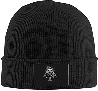874 Klassische Beanie Mütze Illuminati Okkult Geometrisch Satanisch Beanie Mütze Stretchy Wintermütze Bequem Kopfbedeckung Für Frauen Männer Damen 30X18 cm