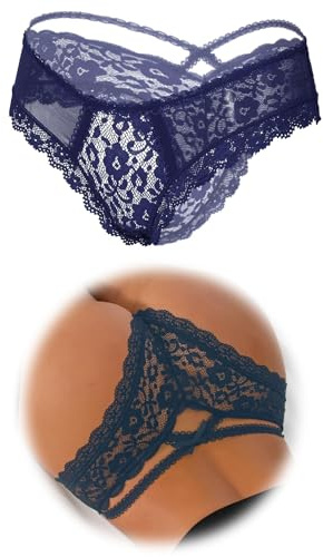 ohmydear Stringtrosor för damer, 1/2/3-pack, sexiga trosor, stora storlekar, erotiska underkläder, hipstertrosor, brasilianska trosor, med spets, justerbar linning, underbyxor