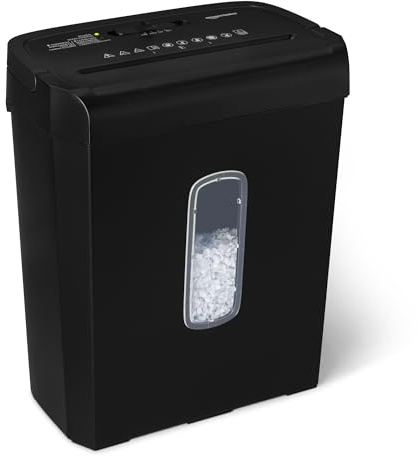 Amazon Basics 6-Sheet Cross-Cut Paper Shredder and Credit Card Shredder, 14L, Black