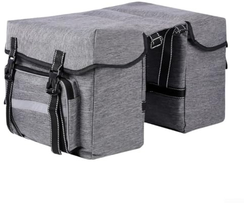 Borsa da sella per ebike e bicicletta, 25 l, in robusto poliestere 300D, con cinghie regolabili per un fissaggio sicuro e resistenza agli agenti atmosferici, colore grigio