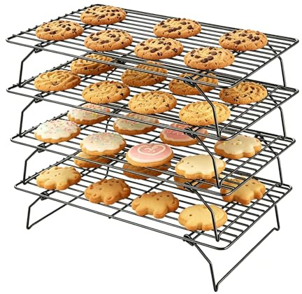 yolzhxe 4 Pisos Rejilla de Enfriamiento Apilable 40 X 25 X 4cm Cooling Rack