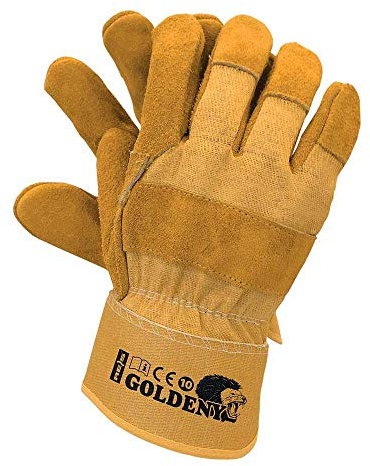 Reis Goldeny skyddshandskar, gulgul, 10 storlek, paket med 12