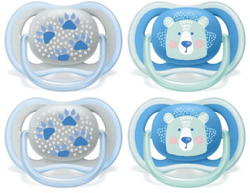 Philips Avent Ultra Air Schnuller, 6-18 Monate, Bär/Pfote, 4er-Pack, SCF085/09