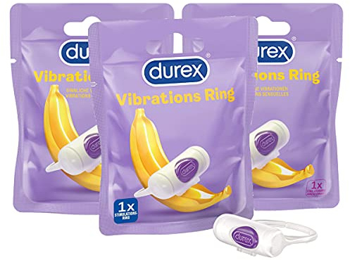 Durex Intense Vibrations Ring - Angenehm weicher Penisvibratorring zur Stimulation im Intimbereich 3 Stück