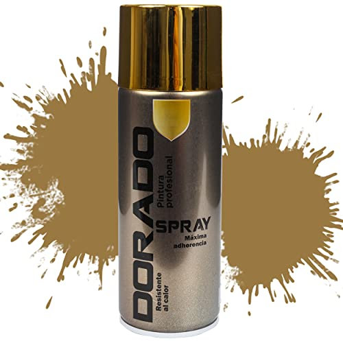 Etrexonline Pintura Spray Multicolor Profesional 400ml Adecuado Metal Madera y Plástico - Color Dorado (Paquete de 1)