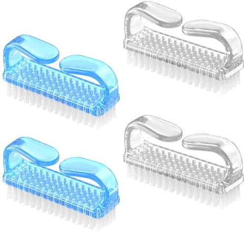 Larbois Handle Grip - Cepillo de uñas, limpiador de uñas de mano, kit de limpieza de pedicura para dedos de los pies y uñas, hombres y mujeres (paquete de 4) (color 7)