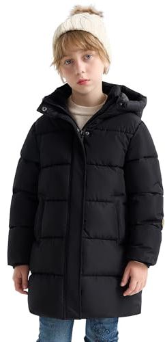SOLOCOTE Manteaux d'Hiver Épais pour Garçons Longue Doudoune Imperméable avec Veste à Capuche pour Enfants