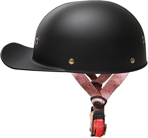 XRDSHY Halbschalenhelm Mit ECE-Zulassung Vintage Motorradhelm Baseball Cap Cruiser Chopper Scooter Helm Herren Retro Motorrad Halbhelm Damen Mofa Helm,H-M/{57~58cm}