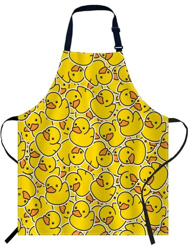 Smooffly Duck Apron Adjustable Bib Chef Aprons Cooking Apron Unisex Women Men Aprons Perfect for Home Kitchen, Baking, Gardening, Restaurant, Coffee house BBQ