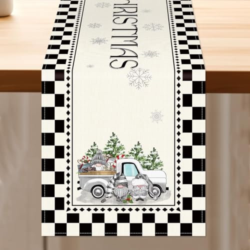 Aitsit Runner Da Tavola Natalizio, Decorazioni Natalizie Runner Natalizio Inverno Idrorepellente Runner Da Tavolo Natale Moderno Per Interni E All'aperto Decorazione Da Tavolo Cucina Pranzo 40×180cm