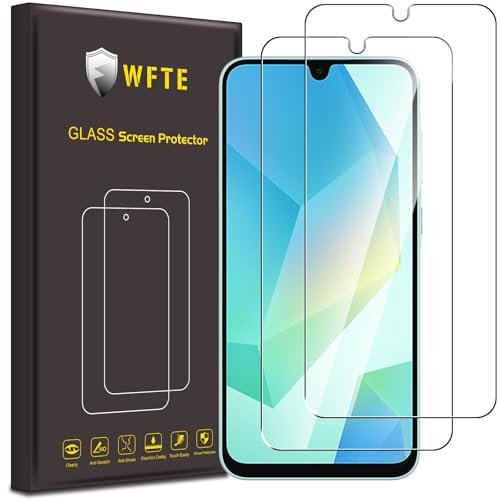 WFTE [2-Pack Screen Protector for Samsung Galaxy A16/A17/A26 5G & 4G,Anti-Scratch,HD Clear,Anti-fingerprint,Bubble-Free,Dust-Free Premium Screen Protector Tempered Glass for Samsung A17 5G