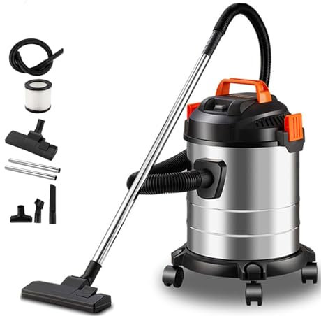 QWAXTRIW 1000W Aspiradora húmeda y Seca, aspiradoras húmedas y secas, Capacidad de 18 litros, Cable de alimentación de 6 m para Garaje y Limpieza del automóvil