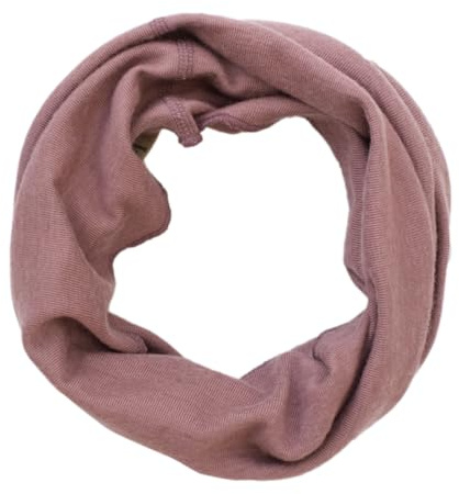 Lilano Natur Bio Wolle-Seide Schlauchschal, 70% Wolle 30% Seide, Unisex Loop-Schal für Sport und Freizeit (Mauve, 49 x 27 cm)