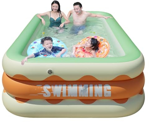 Uppblåsbar rektangulär pool - barnpool, uppblåsbar pool mark | bekväm uppblåsbar utomhuspool i standardstorlek för sommarträdgårdsfest