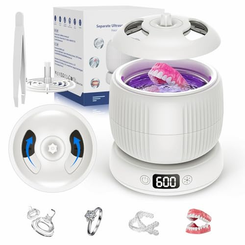 Morole Ultraschallreinigungsgerät, Ultraschallreiniger | 45000Hz | 200ML | Ultrasonic Cleaner Dental Pod mit UV-Lampe | für Zahnschiene, Retainer, Aligner, Zahnprothesen Zahnbürste und Schmuck