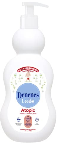 Denenes Atopic - Loción Hidratante con Algodón Ecológico, Hidrata y Alivia, Sin Sulfatos, Apto para Pieles Sensibles y Atópicas, con 99% de Ingredientes de Origen Natural - 400 ml