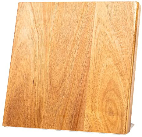 Coninx Bloc à Couteaux Aimanté, Blocs Porte Couteau Magnétique 22x23cm, Support Présentoir Aimant Puissant, Accessoires Rangement Ustensiles Cuisine, Blocs Pieds antidérapants, Bois D'acacia