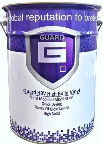 GUARD HBV - High Build Vinyl Single Pack Primer Finish Paint for Galvanised Steel and Aluminium - Satin, 5 Litres (RAL 7011 (Iron Grey))