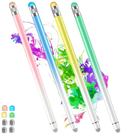 Stylus Pens for Touch Screens with 8 Extra Tips High Sensitivity & Precision Tablet Pen(4pcs),2 in 1 Stylus Pen forNintendo Switch/iPad Compatible with All Touch Screen Devices