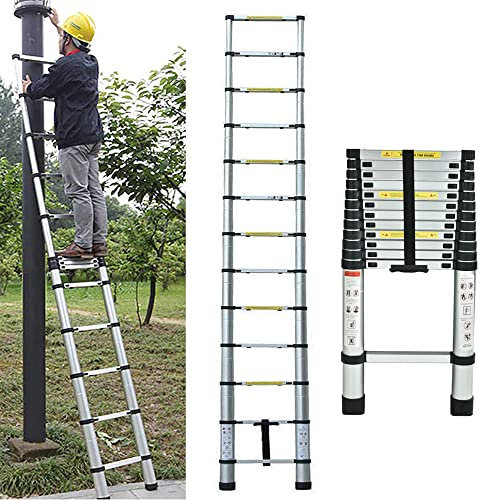 EFAN Scala telescopica in alluminio 5 metri - Scala attico - Carico massimo: 150 kg