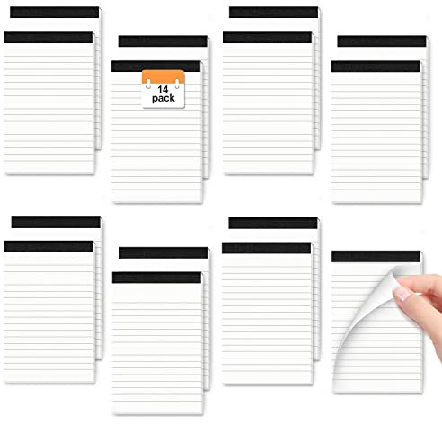 14 Pack Small Pocket Notebook Mini Notepad A7 Lined Paper Refill Pad 3 x 5 Inch Notepad Memo Book Refills with 30 Lined Paper A7 Memo Pads Note Pad Paper for Taking Notes and Reminders, Work, Planning