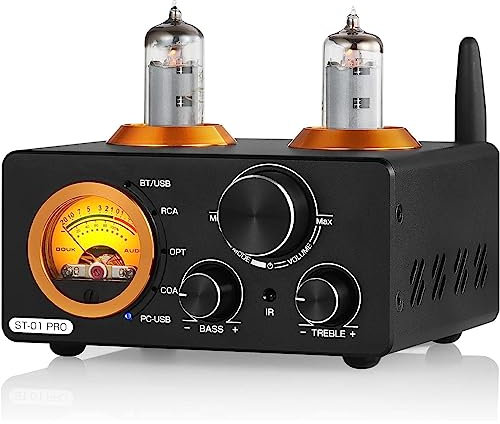 PACUM HiFi Bluetooth 5.0 Audio Amplifier, USB DAC Stereo Receiver, Coaxial/OPT Home Audio Digital Amplifier, with VU Meter 100W+100W
