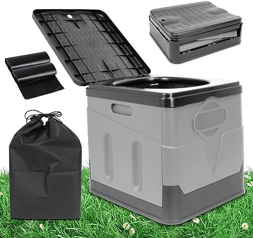 Jirmerp Campingtoilette,Campingtoilette Faltbar Mobile Trenntoilette,Autotoilette,Multifunktionstoilette für Outdoor Camping,Stau,Angeln