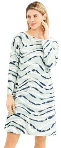 Rösch Chemise de nuit avec imprimé batik vert menthe longueur maxi 100 % coton 1243674, Wild Waves, 40