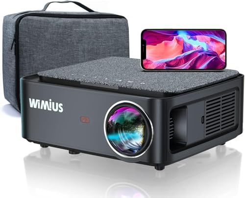 Videoproiettore WiFi Bluetooth, Proiettore Full HD 1080P Supporta 4K, WiMiUS Proiettori con 4D Correzione Trapezoidale, Zoom 50% per Home Cinema PPT, iOS/Android Smartphone(Ricondizionato)