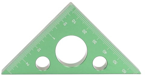 CHICIRIS Noggrann Läsning Rätvinklig Linjal Tjock Aluminiumlegering Triangel Fyrkantig Linjal för Träbearbetningsentusiaster (Grön)