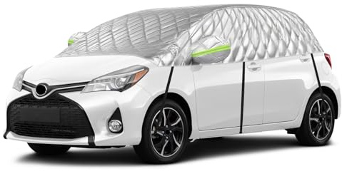 Copertura Antigrandine Mezza Auto Compatibile con Toyota Yaris 2013–2025 XP150 Hatchback, Telone Tenere in Caldo, Protezione da Neve, Copertura Addensata con Strisce Riflettenti