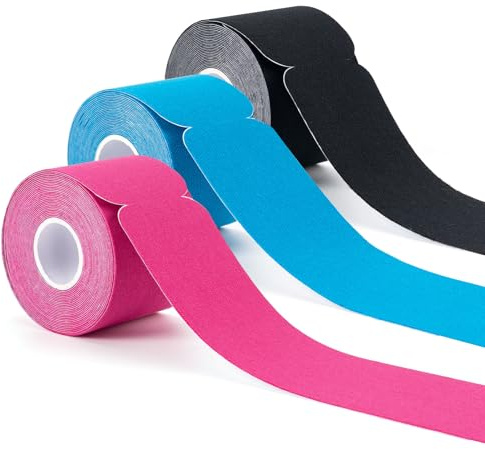 Kinesiotapes, 3 × 20 Kinesiologie Tape Streifen Precut (25cm × 5cm), Vorgeschnittene Kinesiotapes Wasserfestes & Elastisches Physio Tape Kinesio Tapes Sporttape Taping Band für Alltag & Sport