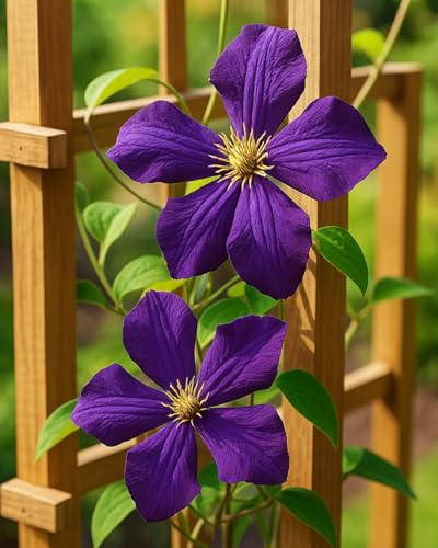 Perennial Farm Clematis 'Polish Spirit' Hybrid – Live Flowering Vine in 4 Quart Container, Abundant Purple-Blue Blooms, Vigorous Grower, Long Blooming, Ideal for Trellises, Fences & Garden Arches