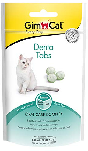 GimCat Denta Tabs – Snack fonctionnel pour chats, soutient les soins dentaires – Lot de 1 (1 x 40 g)