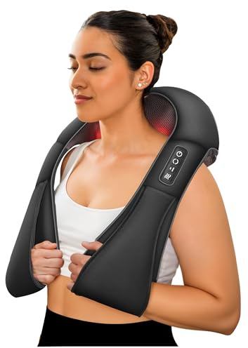 COMFIER Shiatsu Neck and Shoulder Massager,2025 Christmas Gifts for Mom Dad,White Elephant Gifts for Adults,Deep Kneading Massage Pillow with Heat, Back Massager, Pillow Massage, Black