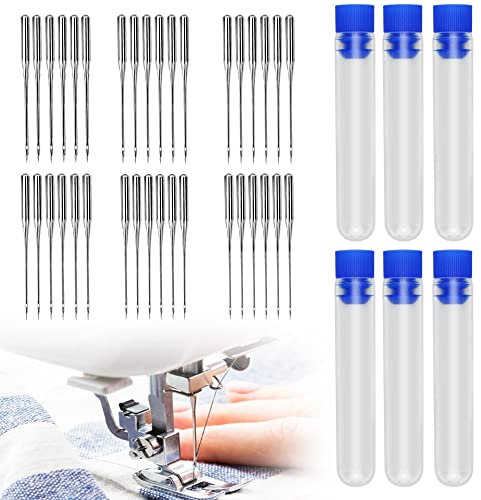 PERFETSELL Lot de 60 aiguilles à coudre industrielles en acier DB*1 aiguilles pour machine à coudre industrielle, aiguilles à piston rond pour machine à coudre 7/10/14/16/18/19