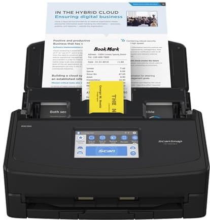ScanSnap iX1600 - Escáner de Documentos (5 GHz, Doble Cara), ADF, A4, Wi-Fi, inalámbrico, USB 3.2, Color Negro
