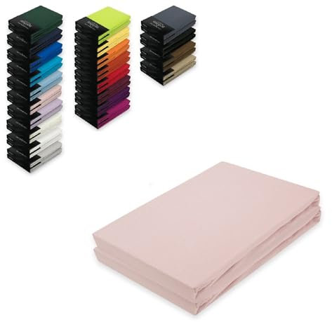 EXKLUSIV HEIMTEXTIL Doppelpack Jersey Spannbettlaken 120 x 200 cm Rosa