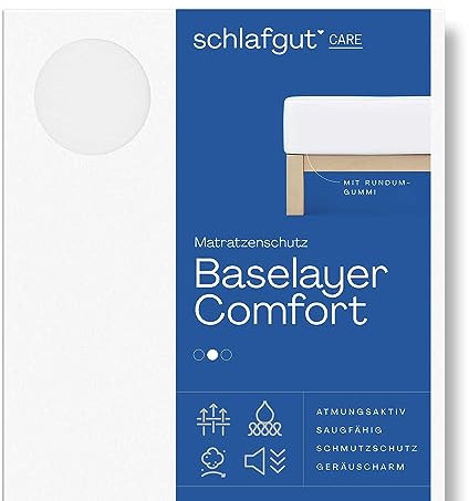 Schlafgut Comfort Molton Matratzenschoner 90x190-100x200 aus 100% atmungsaktiver Baumwolle, Matratzenauflage mit Gummizug
