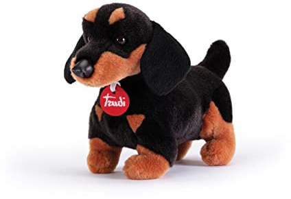 Trudi Dachshund Leo Hund Plüschtier Spiel, Weihnachts- und Geburtstagsgeschenk | 11x19x25cm Grosse S | Klassische Plüschhunde | Modell 22336