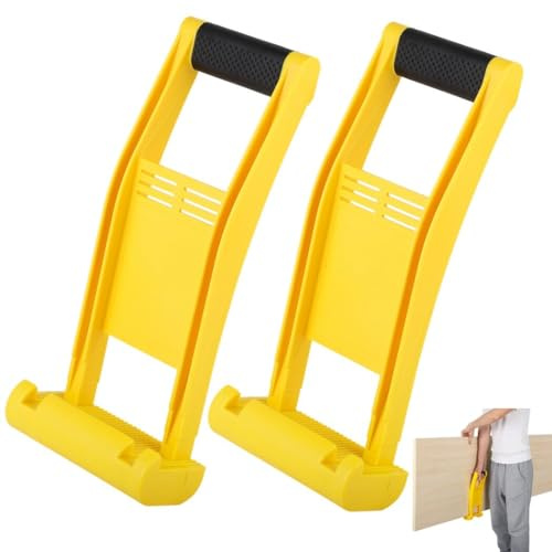 Homaisson 2 Pcs Plasterboard Carriers, Plastic Drywall Carrying Handles, Panel Carrier Tool with 80KG Load-Bearing Capacity, Non-slip Plywood Lifting Tools