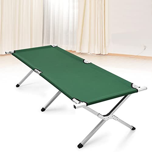 XDAILUYYDS Campingbett Klappbar, Feldbett Gästebett, Klappbett Belastbar bis 120 kg, 190 * 62 * 42cm (grün)