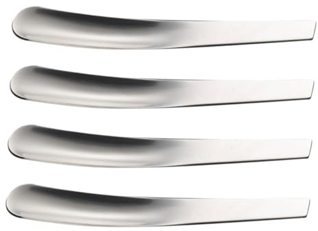 SHOWERORO Kitchen Egg Spoons 4-Piece Mini Stainless Steel Breakfast Dessert Spoons Compact Lightweight Easy to Clean Flatware Set