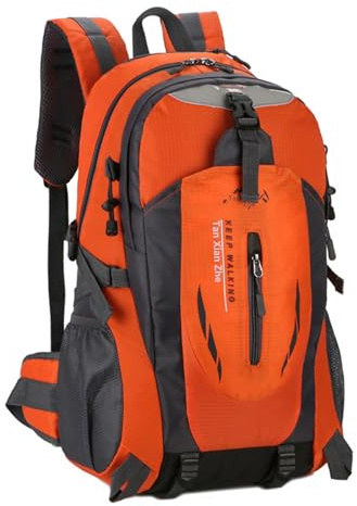 Sac à dos d'extérieur léger 35 L, durable, pratique, imperméable, pliable, sac à dos d'escalade pour le camping, la marche, la randonnée, Orange, 35L