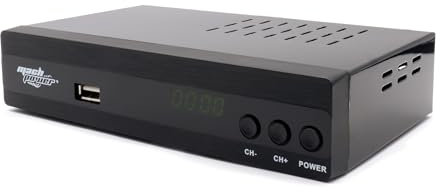 Mach Power Decodificador TDT 2025 DVB-T2/T/C H.265 HEVC 10Bit, Full HD 1080P, Receptor TDT Grabador USB PVR/Timeshift, HDMI y SCART, Mando a Distancia Incluido (TV-DVBT2)