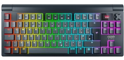 CHERRY XTRFY MX 8.3 TKL Wireless, Teclado Mecánico Gaming Sin Bloque Numérico, Disposición UK (QWERTY), Switches Hot Swappable MX2A Red, Starfall Grey