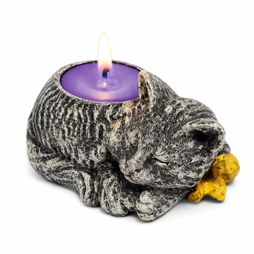 Duftkerze Deko in Katzeform, Duftkerze Lavandel, Ideal als Geschenk für Frauen oder Deko Wohnzimmer