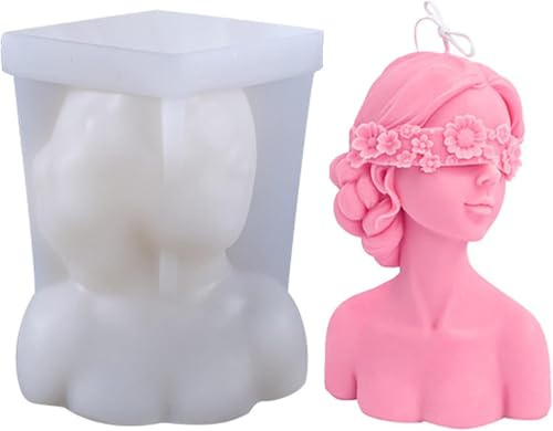 HENGBIRD Stampo per Candele in Silicone, Forma di Rosa con Occhi Bendati, Stampo in Silicone per Candele, Stampo per Candele in Silicone per la Produzione di Candele Fai da Te, per la Creazione di